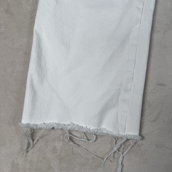 Good American Jeans White Good Curve Raw Hem Stretch Denim Women's Size 16 - Picture 2 of 9